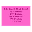 Girl's Give 100% posters