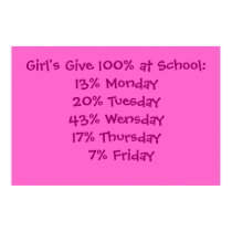 Girl's Give 100% posters