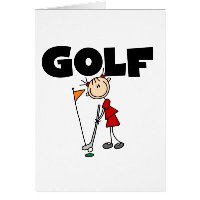 Girls GOLF Greeting Card by stick_figures