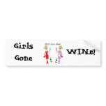 GIRLS GONE WINE! FUN WINE PRINT BUMPER STICKERS