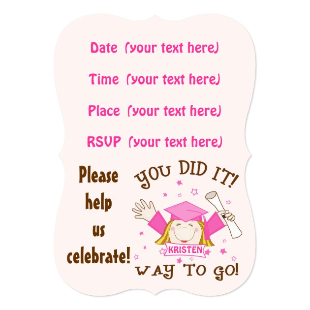 Girl's Graduation Party Invitation