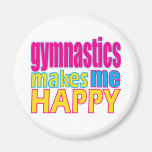 Girls Gymnastics Makes Me Happy Design Refrigerator Magnet