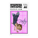 Girl's Headstand Party Invitation Stamp