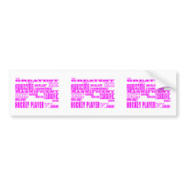 Girls Hockey : Pink Greatest Hockey Player Bumper Stickers