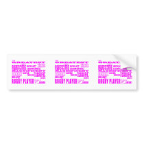 Girls Hockey : Pink Greatest Rugby Player Bumper Stickers