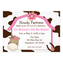 Girls Horse with Barn Birthday Invitation