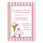 Girl's Ice Cream Birthday Party Invitation