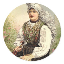Girls in native costume, Carniola, Austro-Hungary Sticker
