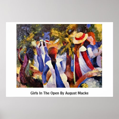 Girls In The Open By August Macke Print