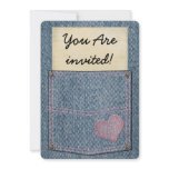 Girls Jeans Pocket Party Invitations