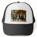 Girls Jogging On an Autumn Day hat