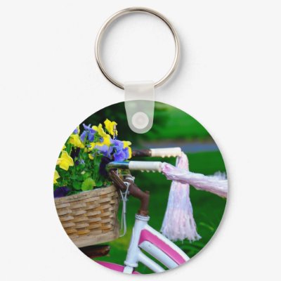 Girls Just Wanna Have Fun, Pink Girls Bicycle Keychain by KahunaLuna