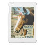 Girls Just Want to Fun Horse in Funny Hat ipad mini cases