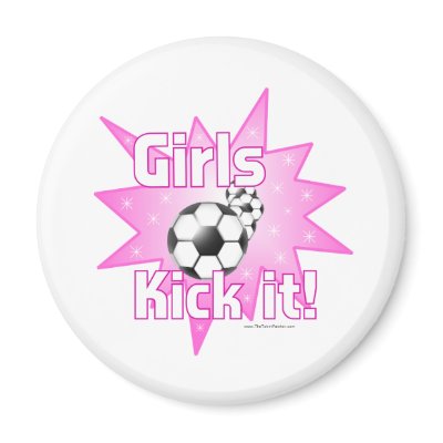 Girls Kick it Magnets by SoccerMascots