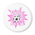 Girls Kick it magnets by SoccerMascots Girls Kick it magnets