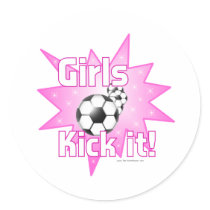 Girls Kick it stickers by SoccerMascots Girls Kick it stickers