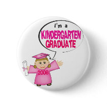 Girls Kindergarten Graduate / Graduation Button by jamiecreates1 Girls Kindergarten Graduate / Graduation Button