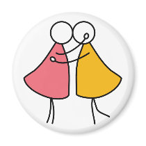 Girls Kiss Girls Refrigerator Magnet
