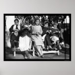 Girls Knitting in Albania 1923 Print