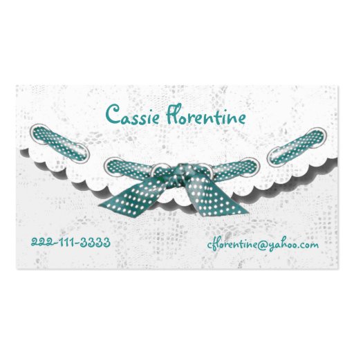 Girl's lacey calling Card Business Cards (front side)
