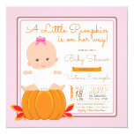 Girls Little Pumpkin Baby Shower Invitation