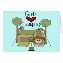 Girls Love Camping cards by toddlersplace Girls Love Camping cards