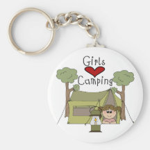 Girls Love Camping Key Chain