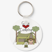 Girls Love Camping keychains by toddlersplace Girls Love Camping keychains