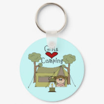 Girls Love Camping keychains by toddlersplace Girls Love Camping keychains