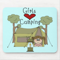 Girls Love Camping mousepads by toddlersplace Girls Love Camping mousepads