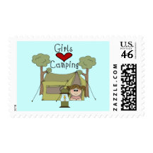 Girls Love Camping Postage