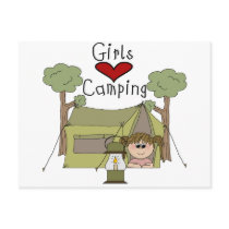 Girls Love Camping postcards by toddlersplace Girls Love Camping postcards