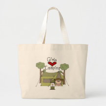 Girls Love Camping Tote Bags
