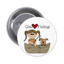 Girls Love Fishing T-shirts and Gifts Pins