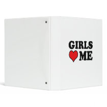 Girls Love Me 3 Ring Binder