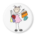 Girls Love Shopping Magnet by stick_figures Girls Love Shopping Magnet