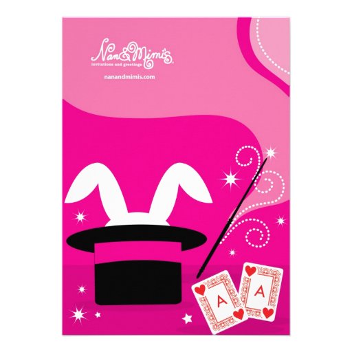 Girl's Magic Show Birthday Party Invitations