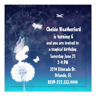 Girl's Magical Fairy Birthday Party Invitation