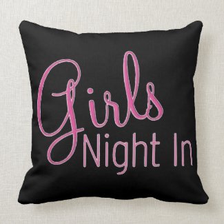 Girls Night In Black and White Pillow