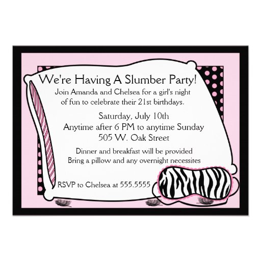 Girl's Night In PJ Party Custom Invitation