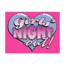 Girls' Night Out Bachelorette Party postcards
