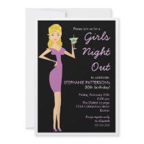 Girls Night Out Cocktail Diva Birthday Party Personalized Invitations