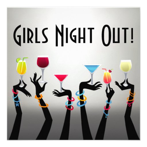 Girls Night Out Cocktail Party 525x525 Square Paper Invitation Card Zazzle