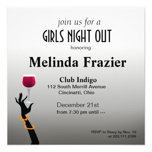 Girls Night Out Cocktail Party Invitation