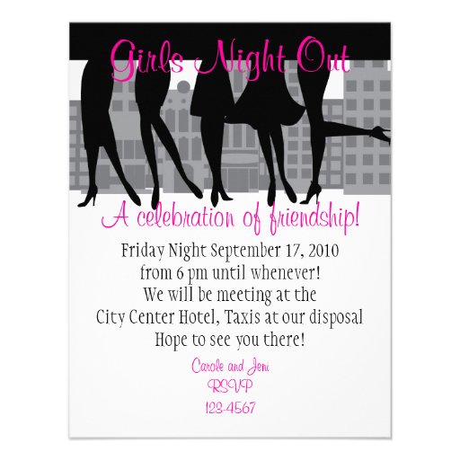 Girls Night Out 425 X 55 Invitation Card Zazzle