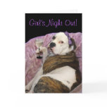 Girl's night out Olde English Bulldogge invitation Greeting Cards