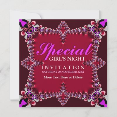 Girls Night Red Hot Pink Party Invitation invitation