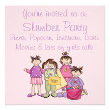 Girl's Night Slumber Party Invite