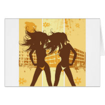 Girls on the Beach Greeting Card