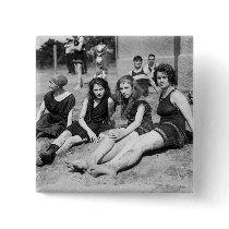 Girls on the Beach, early 1900s Pinback Buttons